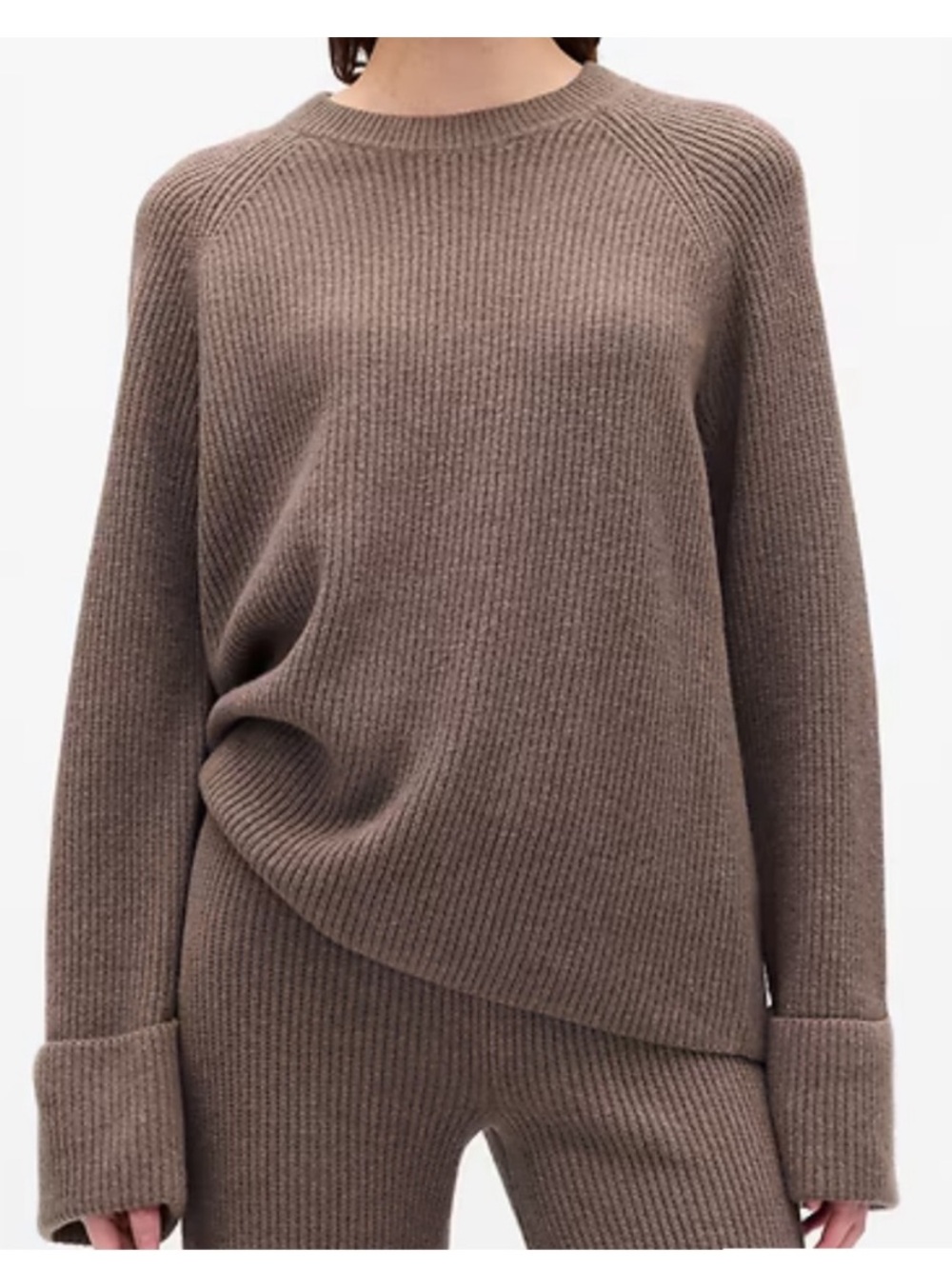 GAP CashSoft Shaker-Stitch Boyfriend Sweater | Toasted Almond | Small